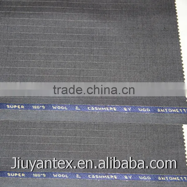 China Manufacturer High Quality T/R/W 65/25/10 Woven Stripe Plain Weave Wool Cashmere Shinning Suitings Fabric for Italy Market photo-3