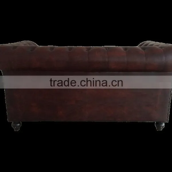 Chesterfield Leather Sofa ,chesterfields 2 Seater Dark Brown Color Sofa photo-6
