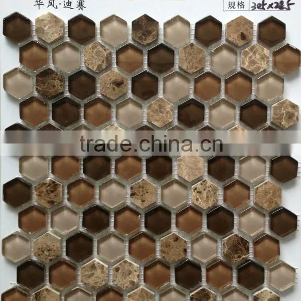 Microcrystal Glass Mix Stone Mosaic Tile 14BS110 photo-3