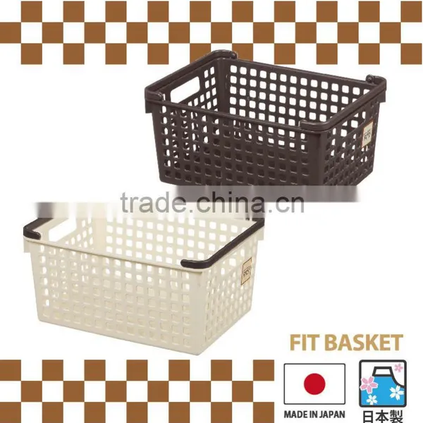 Stacking Plastic Baskets Storage Item Made in Japan , Available in 2 Color