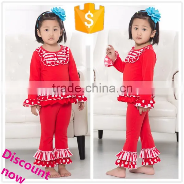 Wholesale Ruffle Clothes Fall New Baby Outfit,clothing Set for Kids