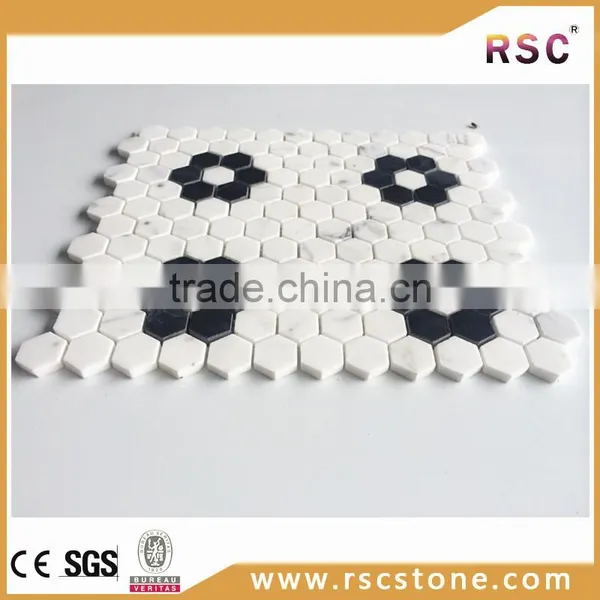 White Hexagon Marble Mosaic Tile photo-3