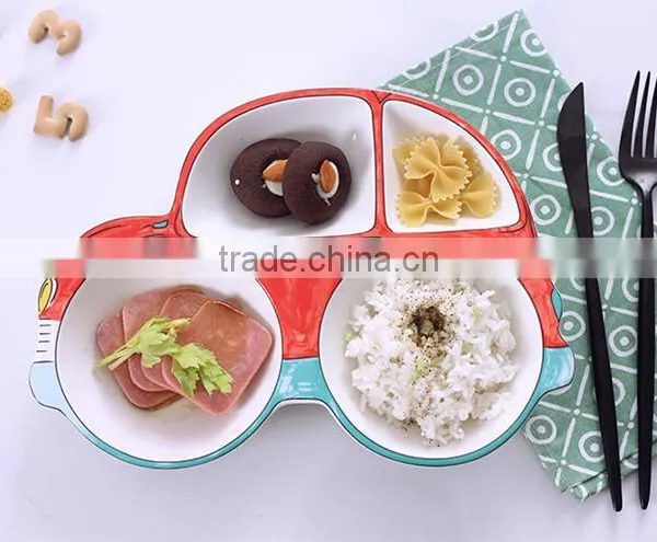 9inch Car Shape Ceramic Plate Children Ceramic Plate Kids Funny Ceramic Plate photo-2