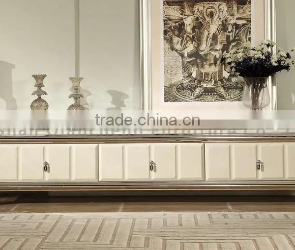 Dining Room White TV Stand Marble Top photo-2