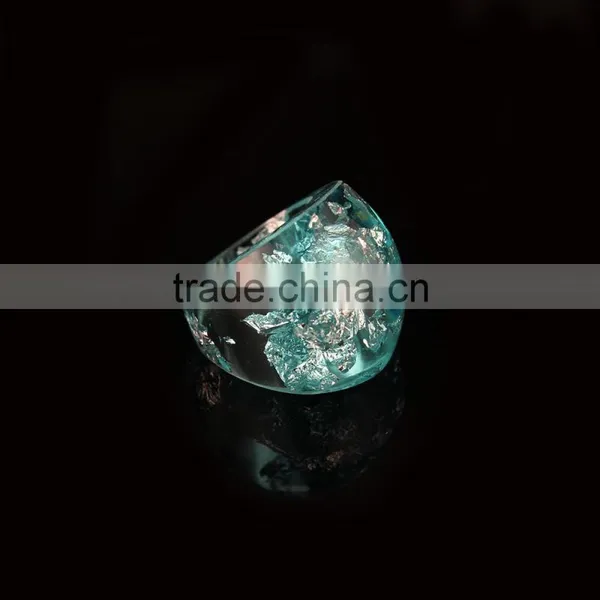 Fairy Rings Ocean Resin Ring, Nature Resin Jewelry Floral Nature Ring photo-2