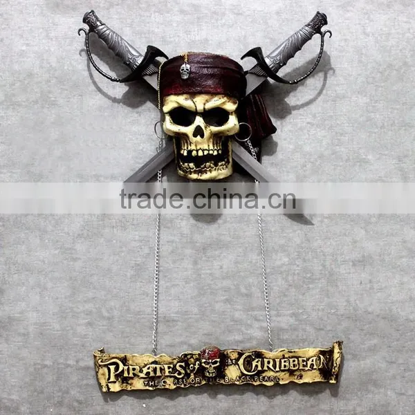 Custom Halloween Pirates of the Caribbean Skull Wall Hanging photo-4