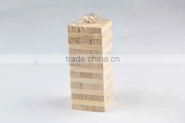 48PC Wooden /Stack Game With Three Dice Building Block/Board Game photo-2