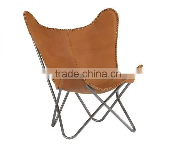 Leather Butterfly Chairs With Footstools photo-2