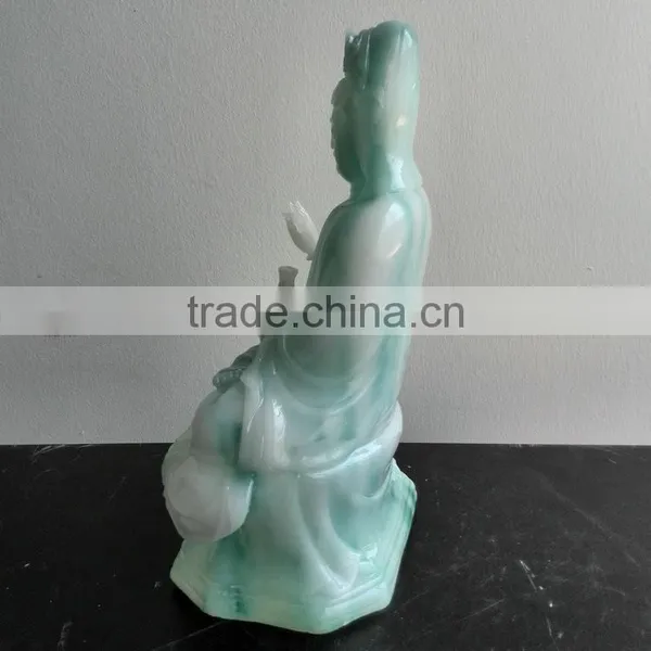 Polyresin Jade Kuan-yin Figurine photo-5