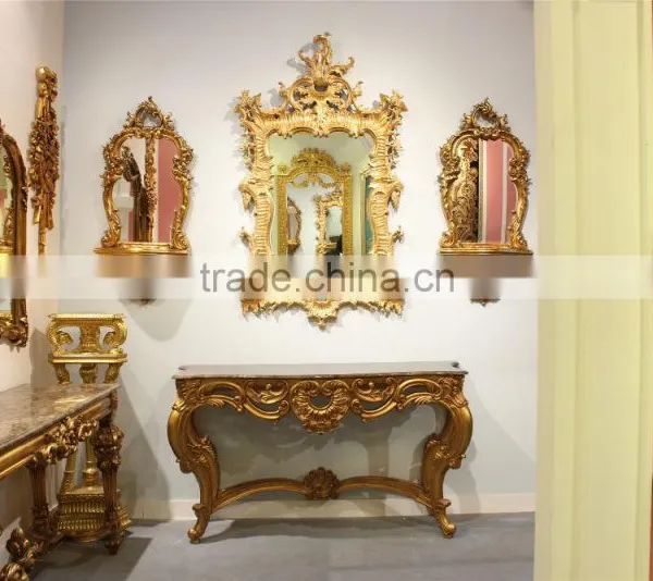 French Antique Wall Mirror and Console Table photo-5
