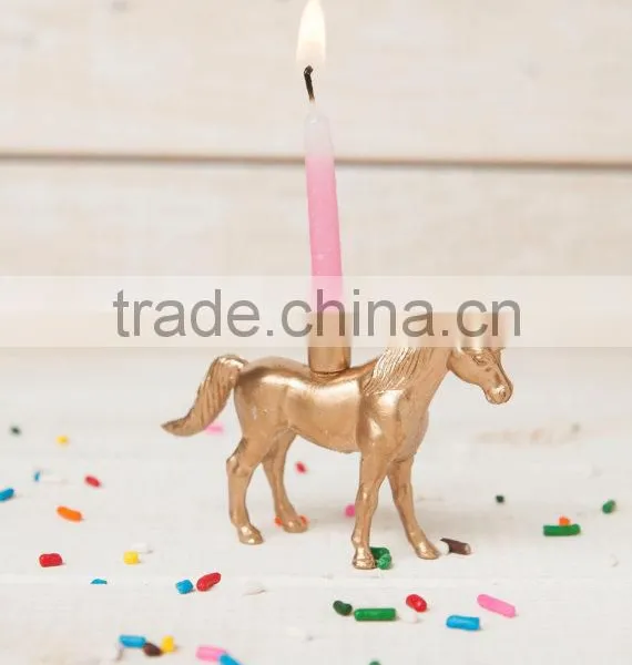 Gold Unicorn Candle Holder Kids Cute Party Decor photo-3