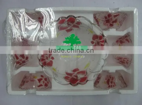 JK043 7pcs Glass Salad Bowl Set With Spray Deco photo-2