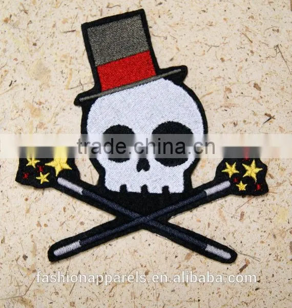 Custom High Quality Embroidered Creative Skulls Patch for Clothes Embroidery Patch Made in China Choose Size/color photo-6