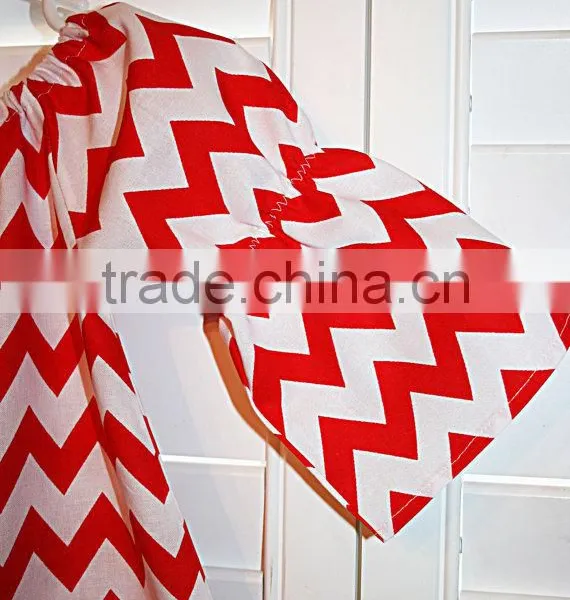 New Arrive! Kids Red Chevron Christmas Baby Girls Frill Dresses Frocks Design photo-2