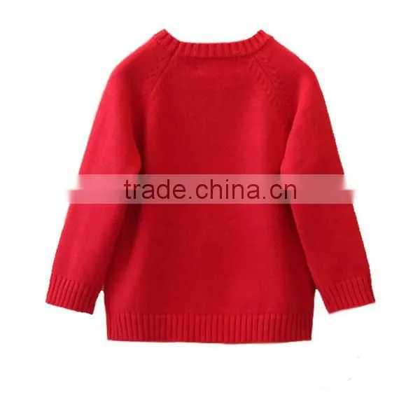 Popular Deer Deisgn Red Christmas Sweater Custom Knitting Patterns Christmas Pullover photo-2