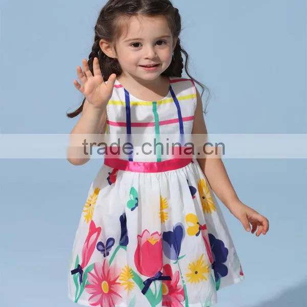 2017 New Arrival Lovely Floral Girl Dresses Fashion Sleeveless Summer Princess Party Dress photo-2