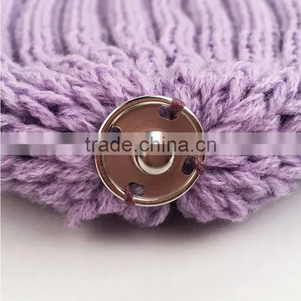 Myfur Cute Lavender Real Raccoon Fur Ball Flip Up Brim Hat photo-5