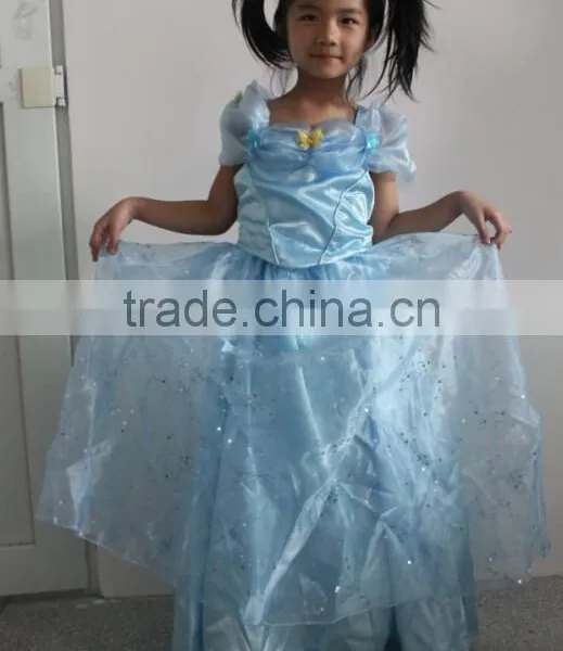 2016 Instyles Blue Elsa Costume Costplay Party Princess Girls Dresses Age 6-7 photo-3