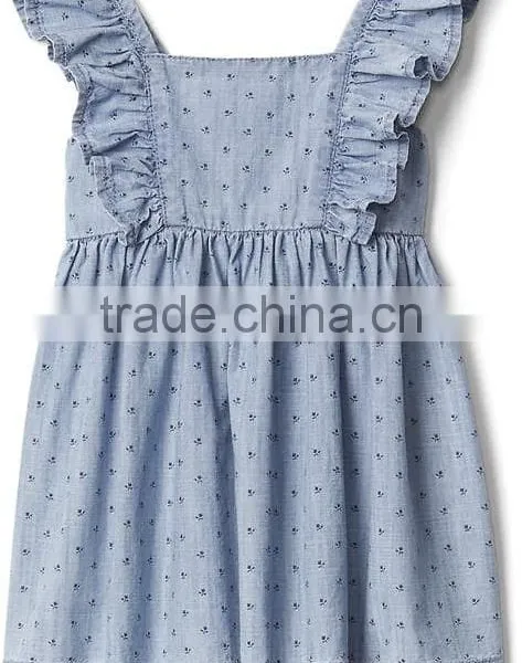 Bulk Wholesale 2017 Kids Clothing Cute Baby Girl Summer Clothes Elegant Floral Flutter Dress photo-4