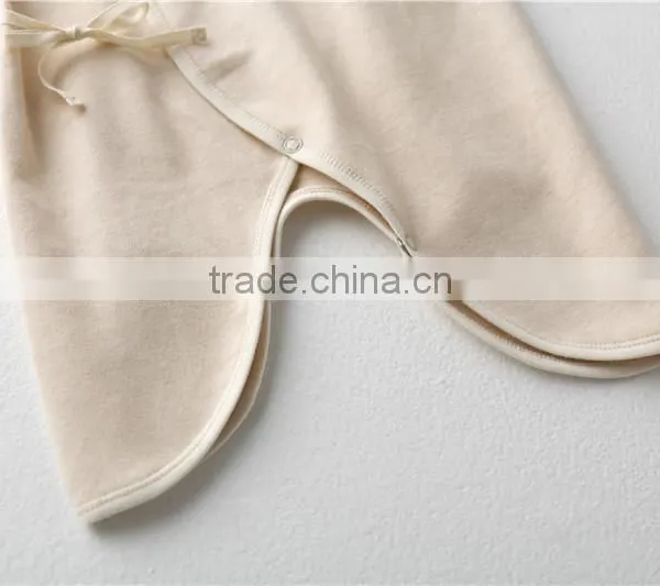 Wholesale 100% Organic Cotton Baby Clothes Newborn Romper Long Sleeves Plain Blank Baby Bodysuit photo-6