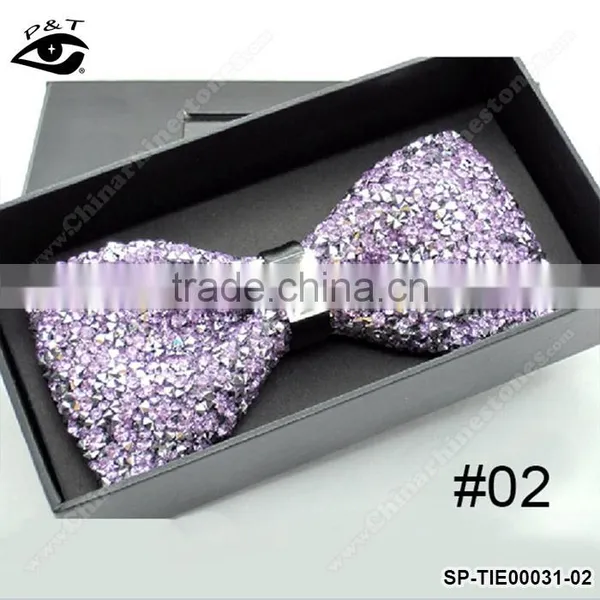 Luxury Glitter Rhinestones Bow Ties Vintage Ties for Men's Wedding Dress With Gift Box 12x6cm photo-4