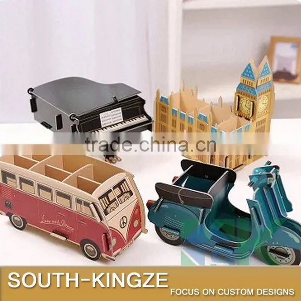 Black Piano Shape Wood Plate Table Sundries Storage Holder/Pencil Stack photo-4