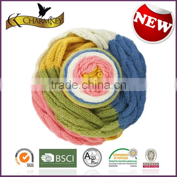 Charmkey Worsted Weight Yarn Special Colour Wheel Acrylic Wool Yarn Knitting Scarf photo-2