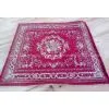 Red Square Polyester Chenille Carpet & Rug