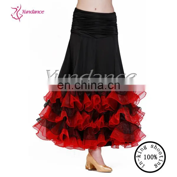 AB033 Black and Red Puffy Show Dance Wear, Modern Dance Wear photo-4