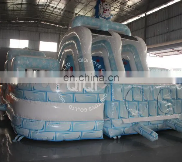 Winter Theme Three Part Obstacle Course Inflatable Bouncer With Slide photo-3