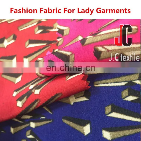 2016 New Fashion Design 100% Polyester Silk and Soft Washed Wool Printed Fabric photo-2