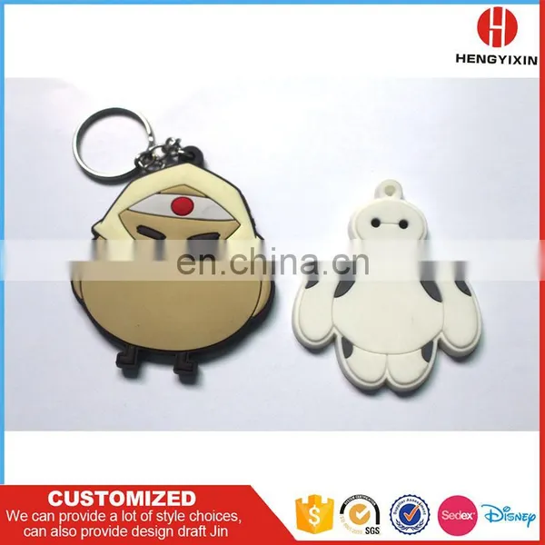 Cartoon Custom 3D Soft PVC Keychain Emoji Silicon Rubber Keychains photo-2