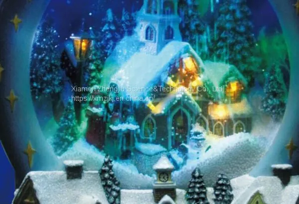LED Snowing Church Scene Led Light Family Play Snowman Polyresin Christmas House Decoration photo-5