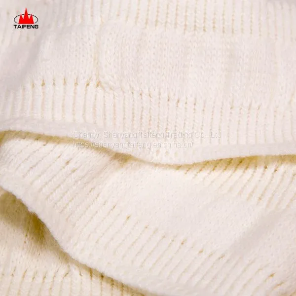 Super Soft Striped Pattern Organic Baby Knit Shawl Bed Blanket photo-5
