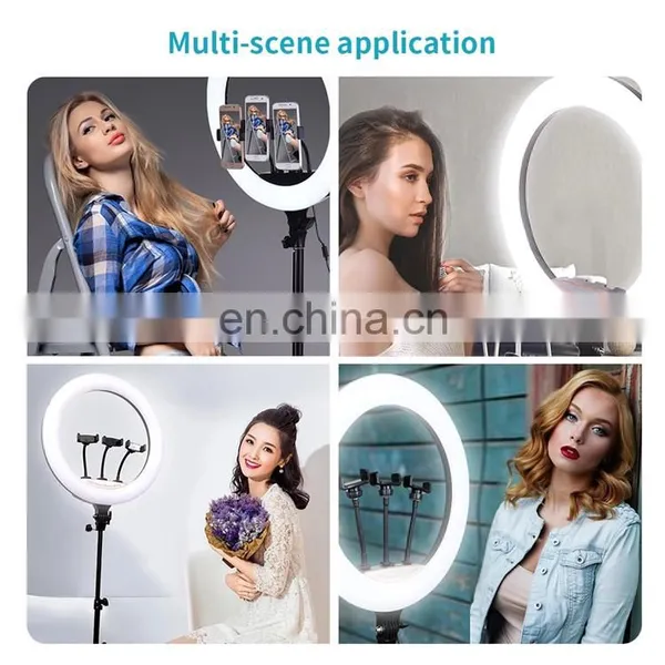 High Quality Led Selfie Ring Light 18 Inch for Ring Light Photography Streaming Video Tiktok With 3 Phone Clips photo-5