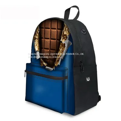 New Chocolate Series High Quality Canvas Schoolbags Students Backpack OEM Customized Logo photo-3