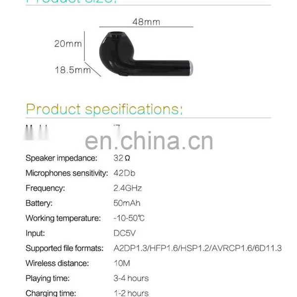 Best Price I7s Tws Earbuds Wireless Earphones 5.0 Headphones Sports Headset Hands Free Earphone With Charging Box photo-5
