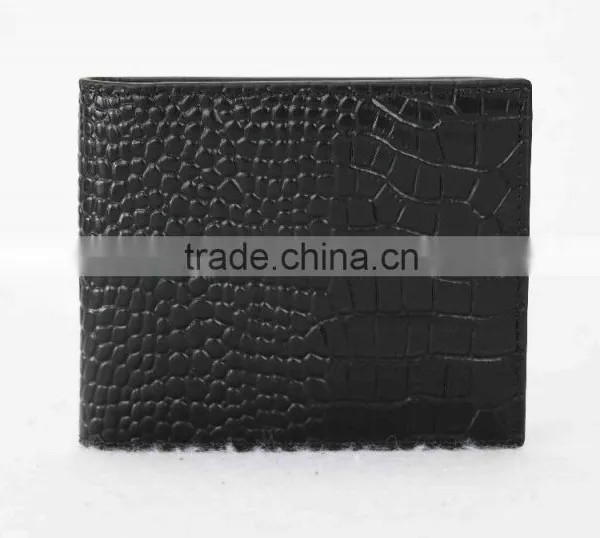 High Quality Custom Wholesale RFID Genuine Crocodile Pattern Cow Leather Small Wallet for Men photo-4