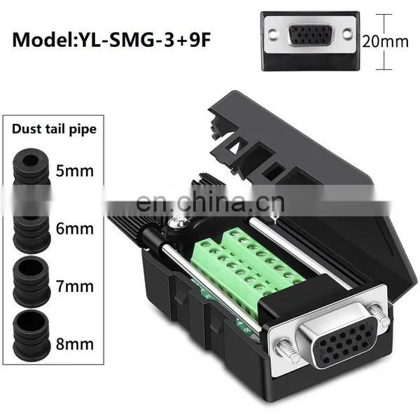 VGA Solderless DB15 Connector 3 Rows 15 Pins HDB15 VGA Connector photo-4