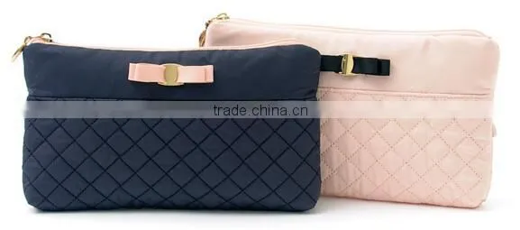Quilted Cotton Cosmetic Pouch Bag for Girl, Custom Japan Style Canvas Makeup Bag, Soft Quilted Fabric Cosmetic Makeup Vanity Bag photo-2