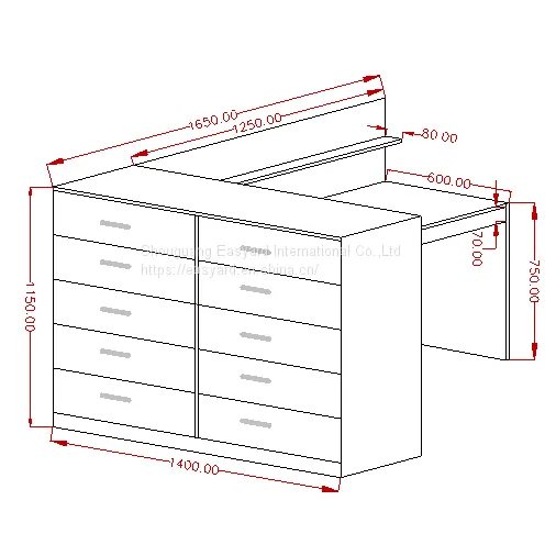 China supllier wood multi-drawers reception desk counter table