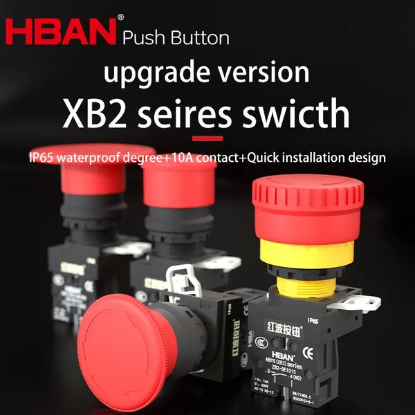 Xb2 Lay5 10a 600v Heavy Duty Equipment Button Emergency Stop Switch 22mm Warning Circle photo-4