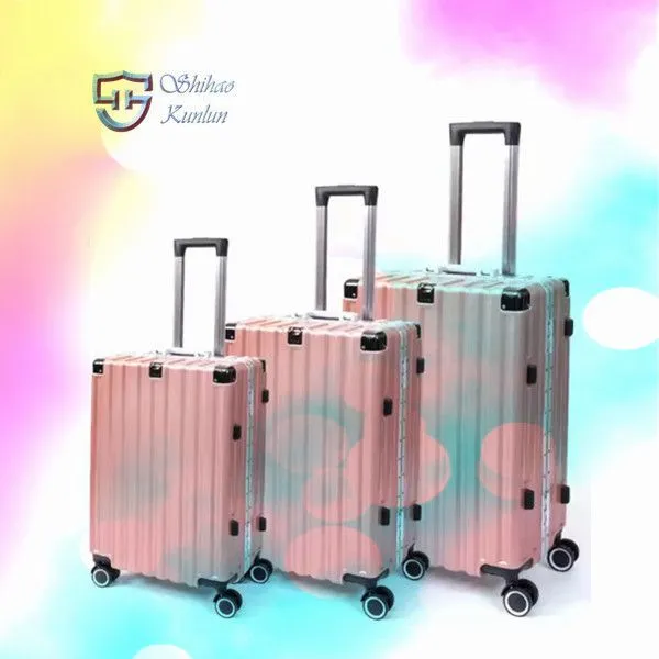 ​ Wholesale Waterproof Travel Luggage ABS Material Suitcase Wide Trolley Luggage Box Set for Outdoor A