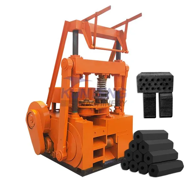 Automatic  Hexagonal Charcoal Forming Machine Cube Coal Briquette Machine EPC