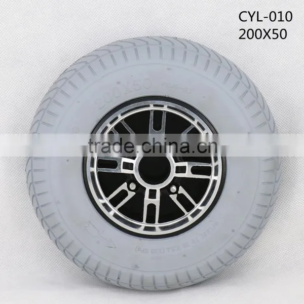 Forming PU High Performance Electric Wheelchair Disable Power Bike Tyre 200X50 Supplier's Choice