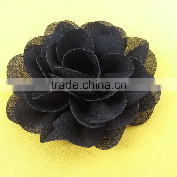 9cm High Quality Chiffon Rosette in Black Color For Ladies --- M109 photo-5