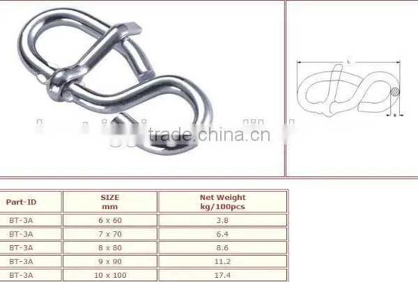 New China Products For Sale Stainless Steel Aisi 316 304 Rope Shortening With Tongue Zind Plated Cheap Price photo-5