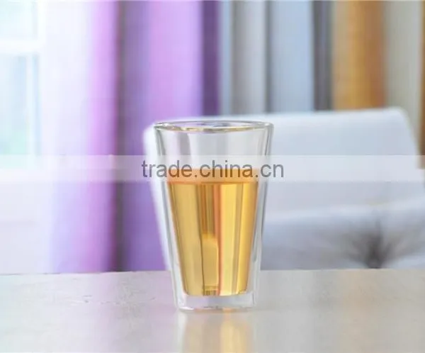 Hot Heat Insulation 80ml Double Wall Glass Coffee Cup