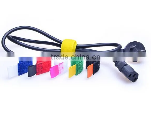 Colorful Adjustable Hook and Loop Wire Cable Tie With Label Tag photo-4