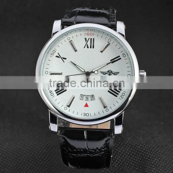 2016 Brand WINNER Simple Self-winding Automatic Mechanical Watch Men Wristwatch Luury Leather Strap With Calendar photo-2